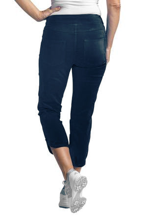 Dolphin Hem Crop Pants - Midnight Blue
