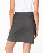 Pull-On Solid Skort with Pockets - Charcoal