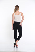 Petite Pull-On Crop Pant With Real Front & Back Pockets - Black
