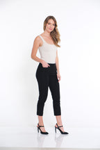 Petite Pull-On Crop Pant With Real Front & Back Pockets - Black