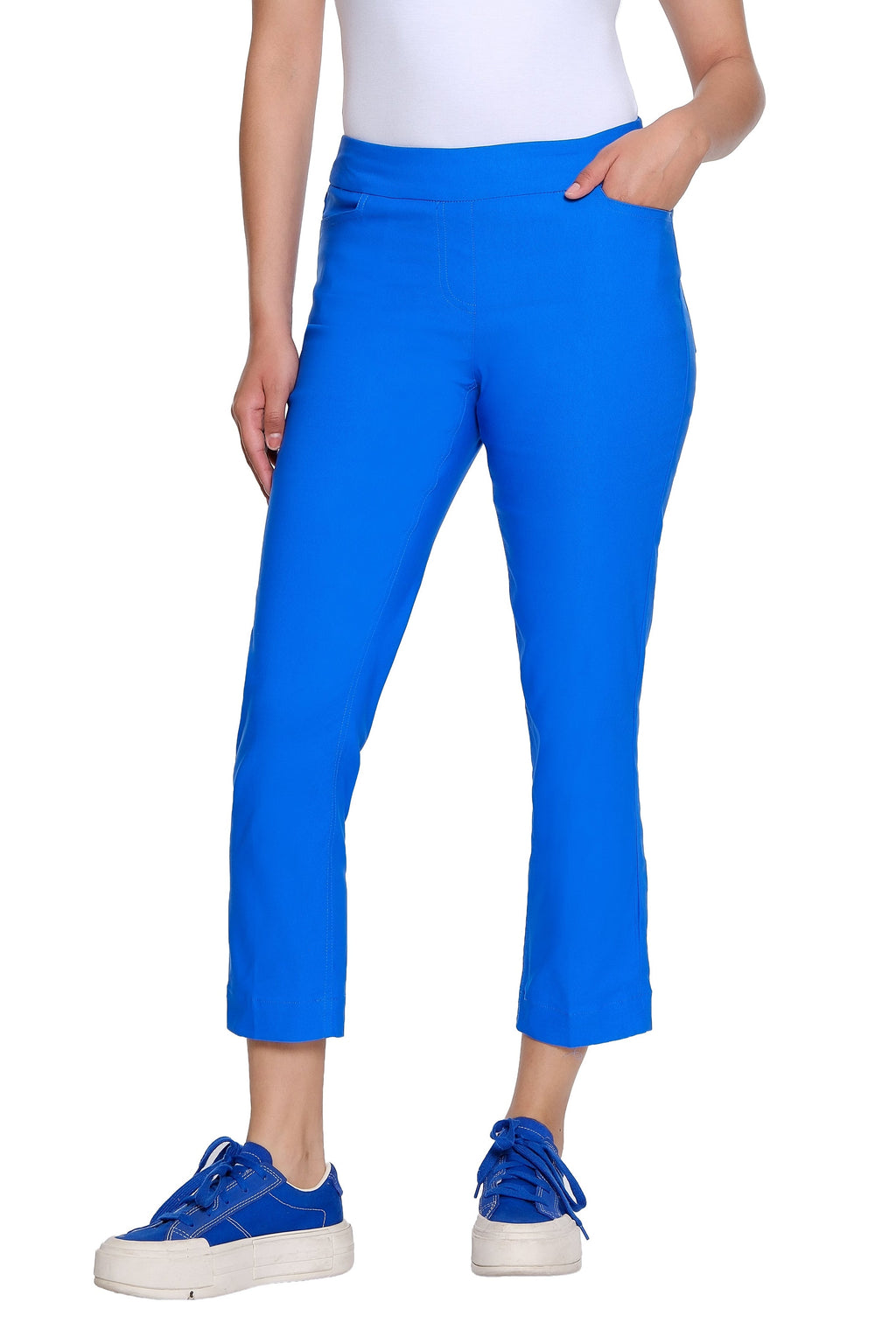 Petite Pull-On Crop Pant With Real Front & Back Pockets - Electric Blue