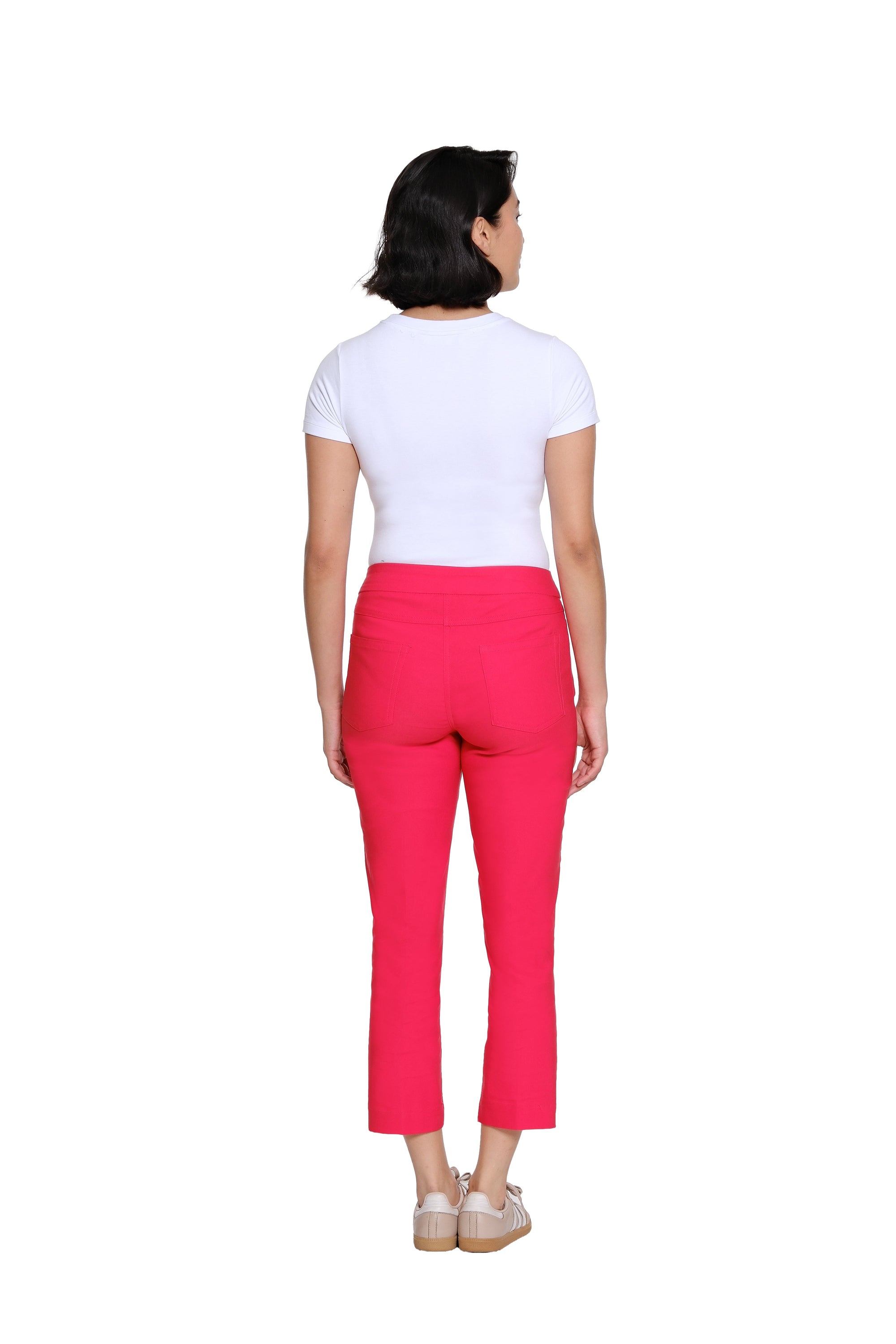 Plus Size Pull-On Crop Pant With Real Front & Back Pockets - Fiery Red