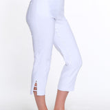 Petite 3-Strap Hem Crop Pant - White