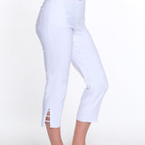 Plus Size 3-Strap Hem Crop Pant - White