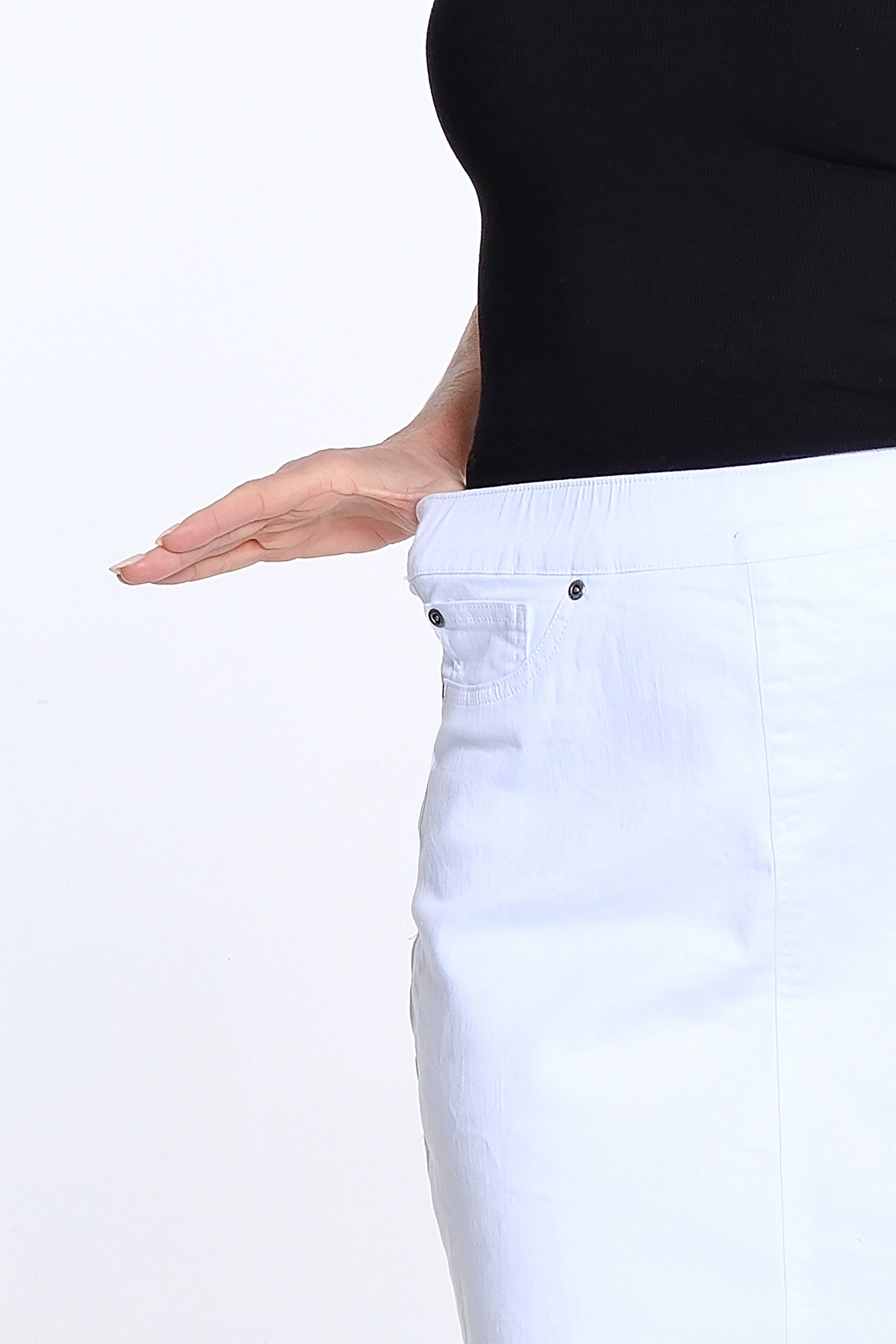 Fringe Hem Denim Skort - White