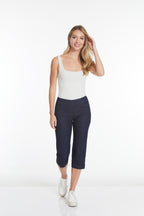 Pull On Denim Capri Jean With Pockets