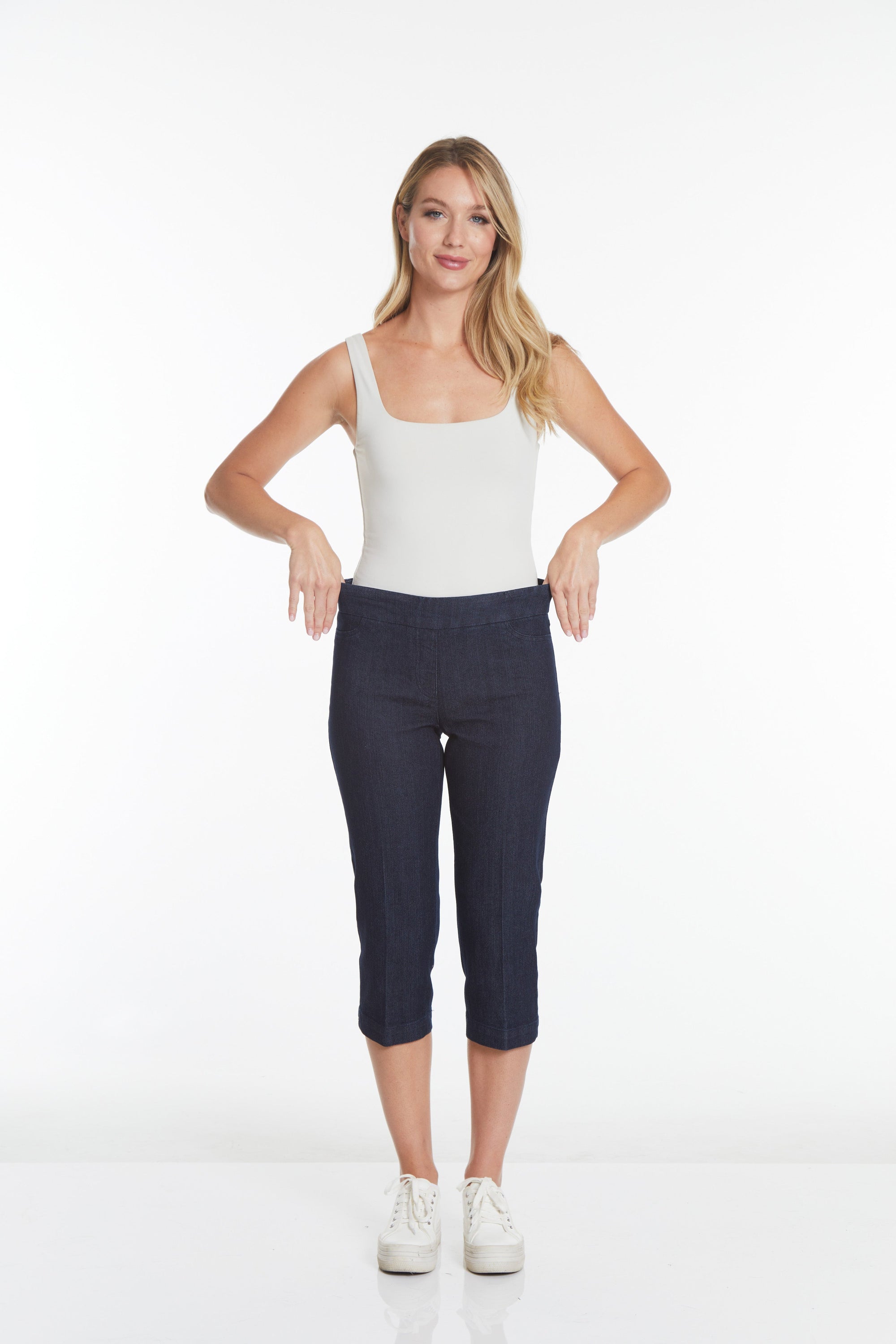 Pull On Denim Capri Jean With Pockets
