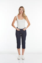 Pull On Denim Capri Jean With Pockets