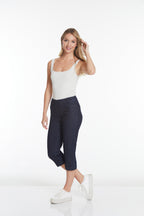 Pull On Denim Capri Jean With Pockets