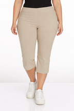 Plus Size Stone Capri Pants With Pockets