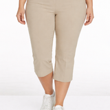 Plus Size Stone Capri Pants With Pockets