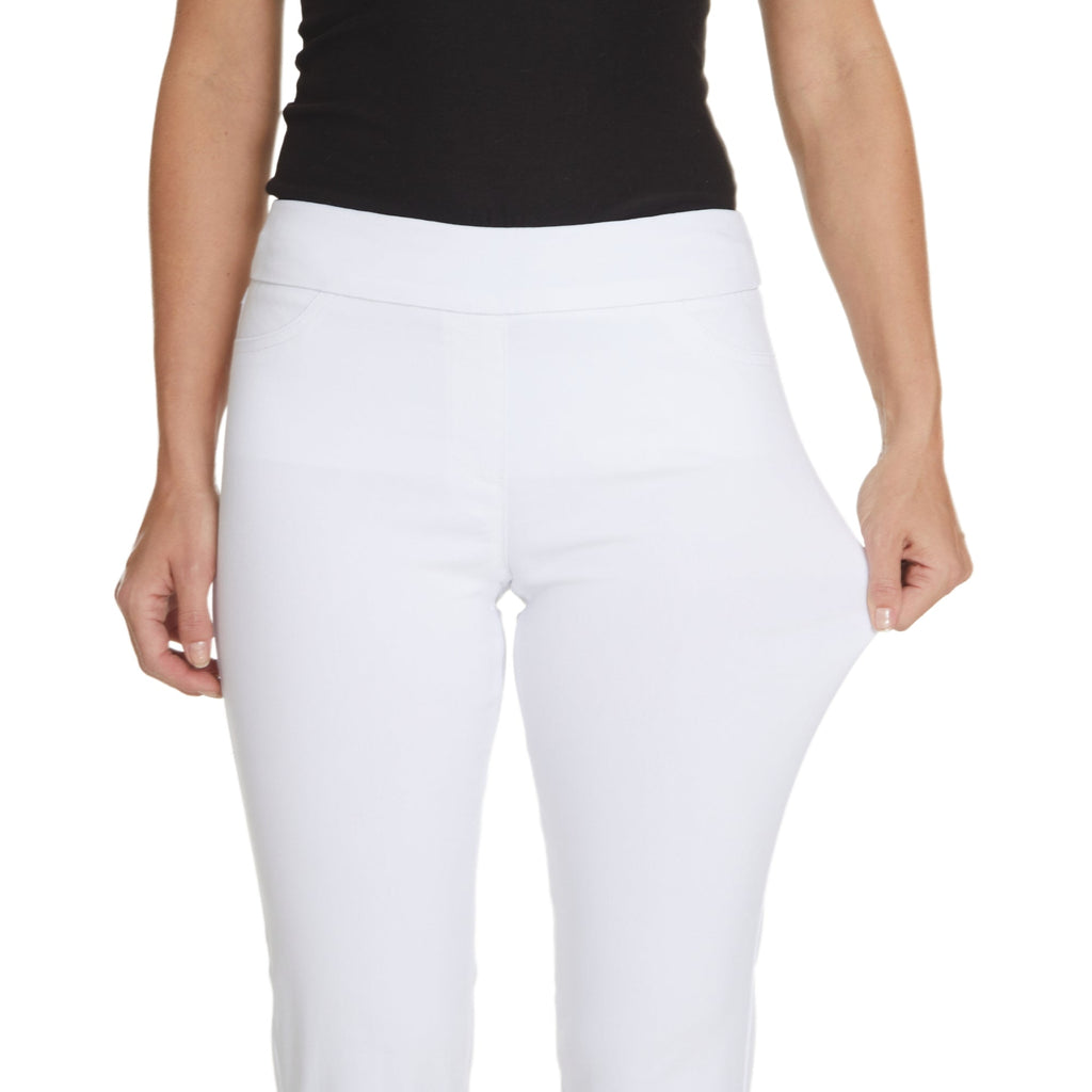 Pull-On White Ankle Pant
