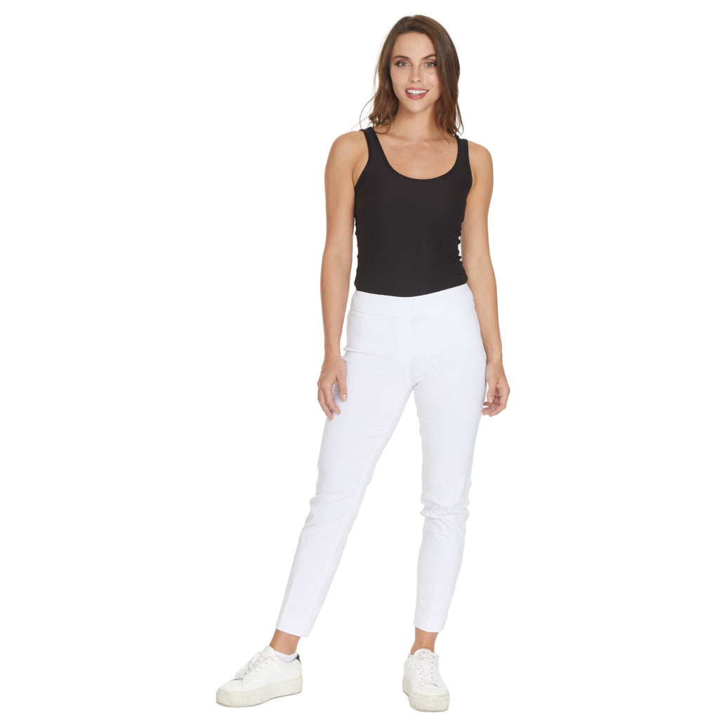 Pull-On White Ankle Pant
