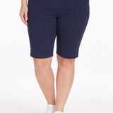 Plus Size Pull On Walking Shorts With Pockets - Midnight Blue