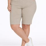 Plus Size Stone Pull On Walking Shorts With Pockets