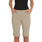 Plus Size Stone Pull On Walking Shorts With Pockets