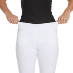 Plus Size White Pull On Walking Shorts with Pockets
