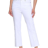 Denim Crop Pant with Appliqué Detail - Petite - White