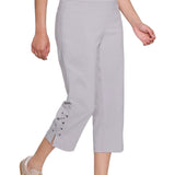 Pull-On Crop Pant with Double X-Strap Hem - Petite - Dove Grey