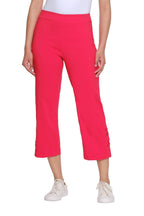 Pull-On Crop Pant with Double X-Strap Hem - Petite - Fiery Red