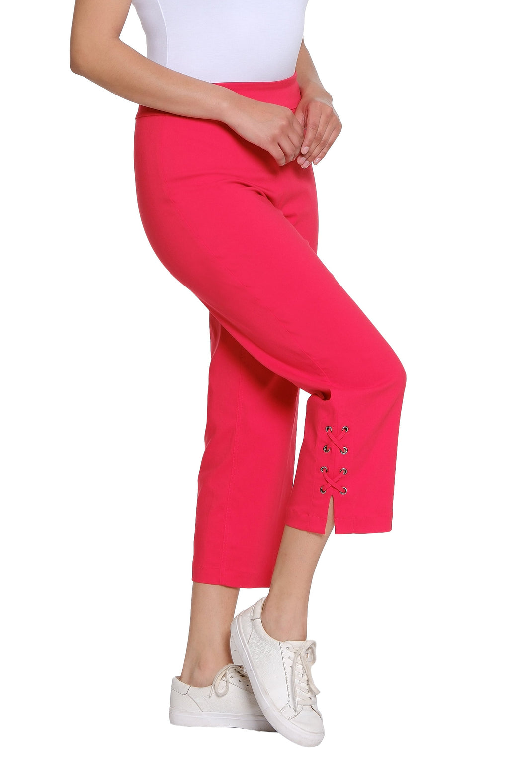 Pull-On Crop Pant with Double X-Strap Hem - Plus - Fiery Red