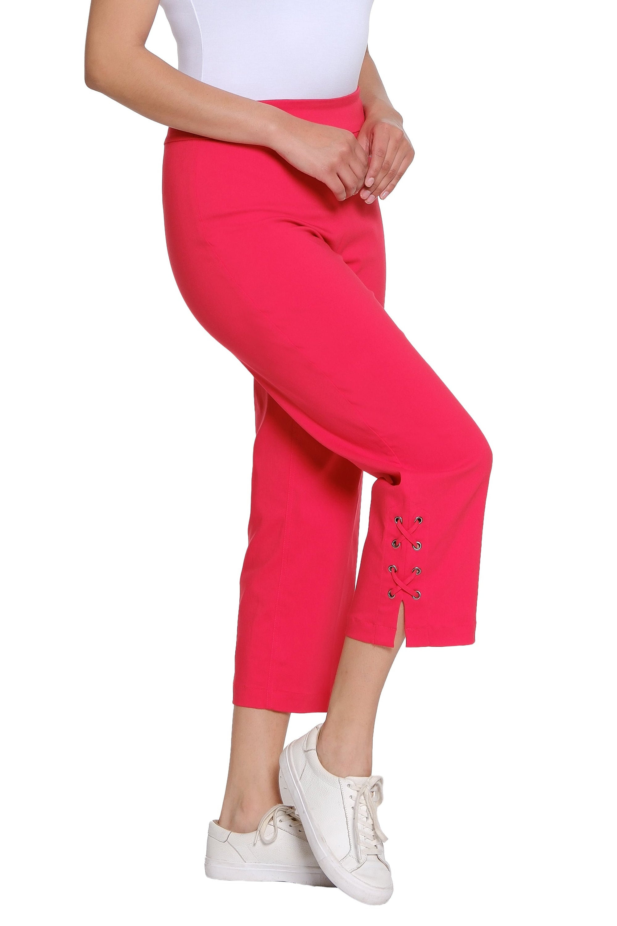Pull-On Crop Pant with Double X-Strap Hem - Plus - Fiery Red
