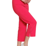 Pull-On Crop Pant with Double X-Strap Hem - Plus - Fiery Red