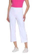 Pull-On Crop Pant with Double X-Strap Hem - Petite - White