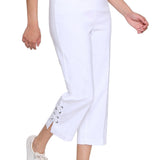 Pull-On Crop Pant with Double X-Strap Hem - Plus - White