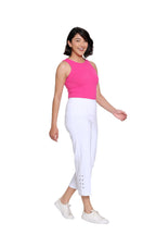 Pull-On Crop Pant with Double X-Strap Hem - Petite - White