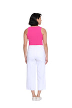 Stretch Denim Crop Pant with Double Belt Loops - Petite - White