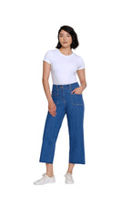 Stretch Denim Crop Pant with Double Belt Loops - Plus - Medium Indigo