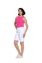Stretch Denim Short with Rolled Hem - White