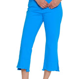 Garment-Dyed Stretch Denim Crop Pant - Bright Turquoise