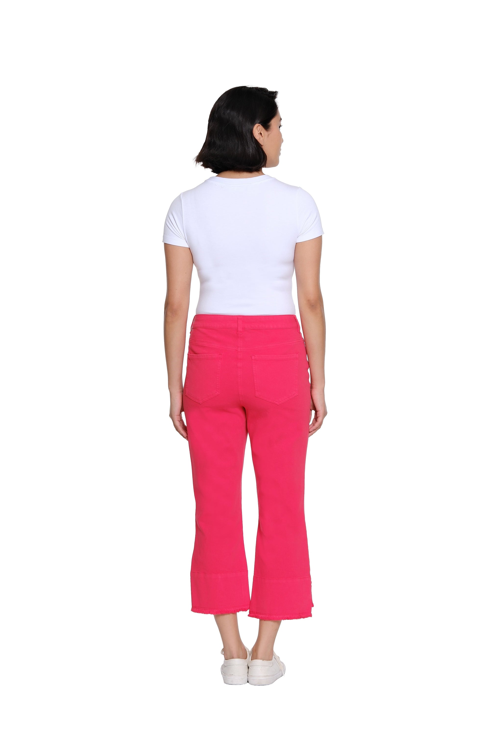 Garment-Dyed Stretch Denim Crop Pant - Petite - Fiery Red