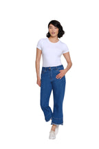 Garment-Dyed Stretch Denim Crop Pant - Petite - Medium Indigo