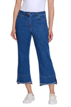 Garment-Dyed Stretch Denim Crop Pant - Plus - Medium Indigo