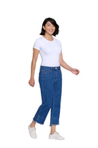 Garment-Dyed Stretch Denim Crop Pant - Petite - Medium Indigo