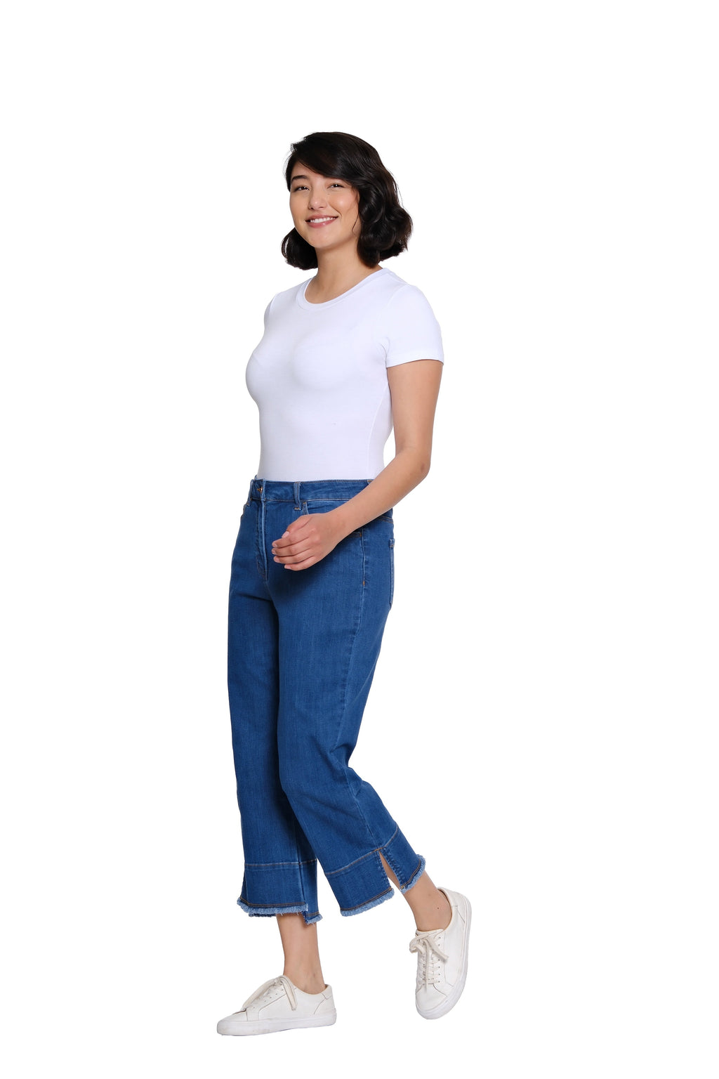 Garment-Dyed Stretch Denim Crop Pant - Petite - Medium Indigo