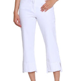 Garment-Dyed Stretch Denim Crop Pant - White