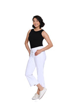 Garment-Dyed Stretch Denim Crop Pant - White