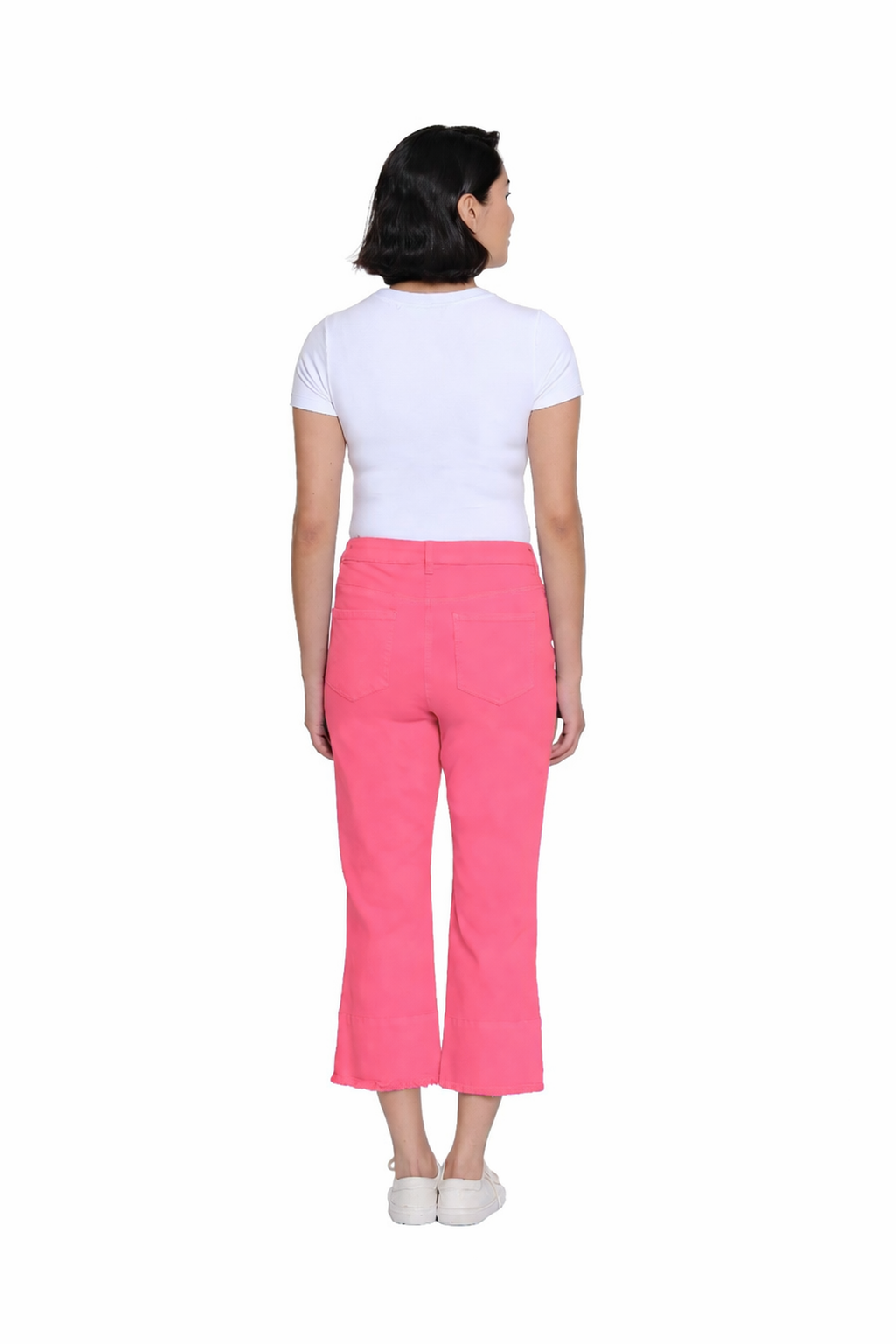 Garment-Dyed Stretch Denim Crop Pant - Petite - Coral Pink