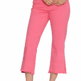 Garment-Dyed Stretch Denim Crop Pant - Coral Pink