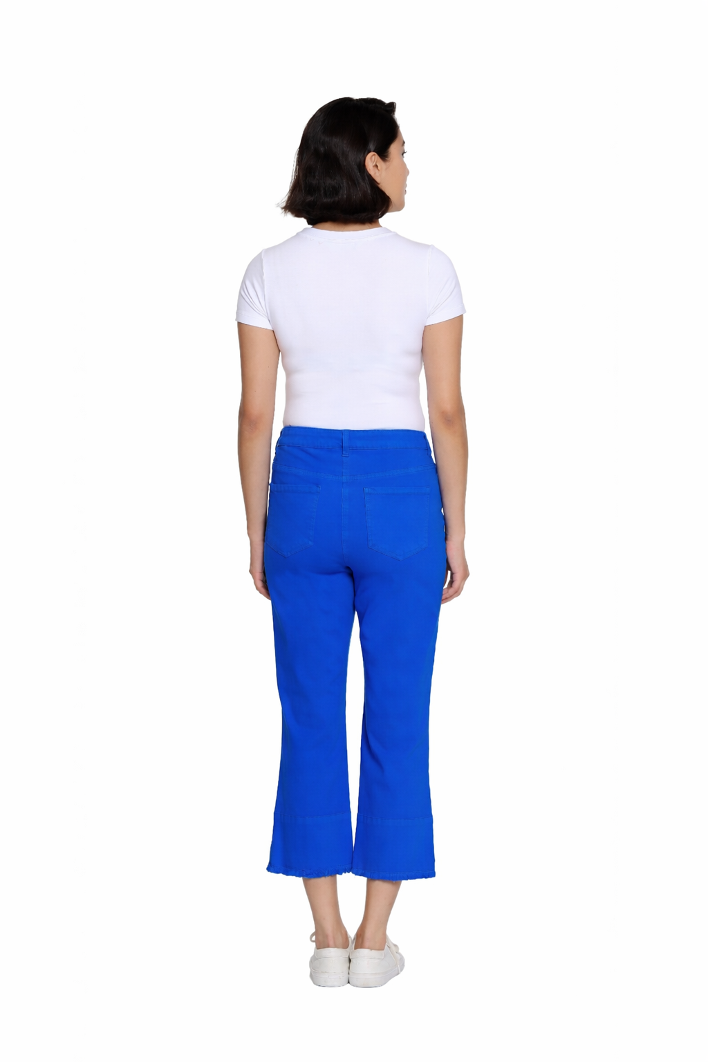 Garment-Dyed Stretch Denim Crop Pant - Electric Blue