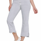 Garment-Dyed Stretch Denim Crop Pant - Petite - Ice Grey