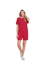 Drawstring Knit Short - Fiery Red