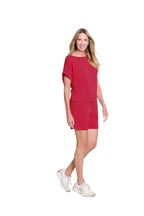 Drawstring Knit Short - Fiery Red