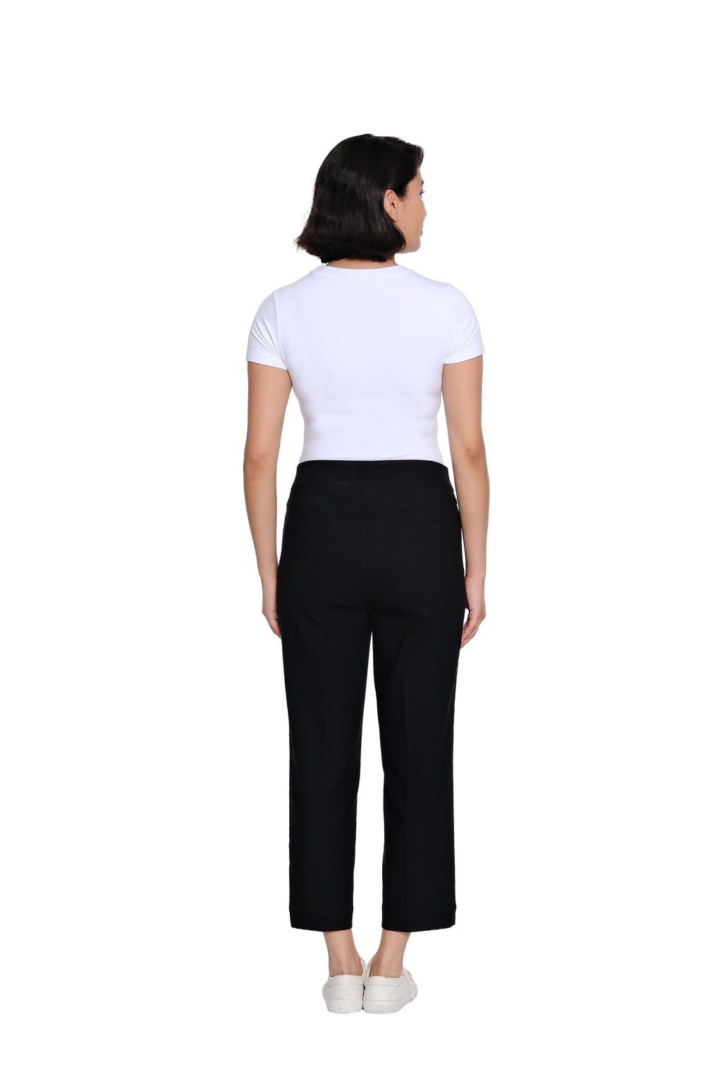 Jacquard Woven Crop Pant - Black