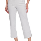 Stretch Denim Crop Pant with Fringe Hem - Plus - Ice Grey