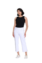 Stretch Denim Crop Pant with Fringe Hem - Plus - White
